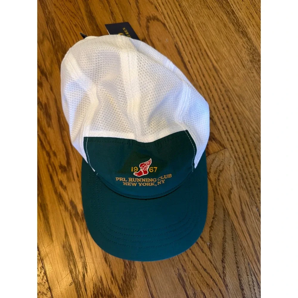 Polo Ralph Lauren PRL Running Club Hat Green White Mesh Performance Cap NEW
